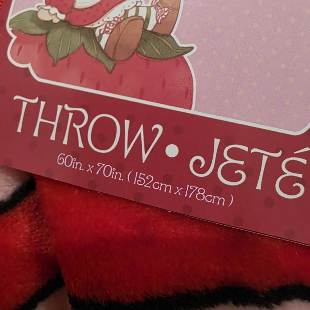 Retro Strawberry Shortcake Plush Blanket-NWT - Picture 3 of 3